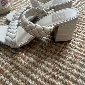 DV by Dolce Vita White Braided Heeled Mules